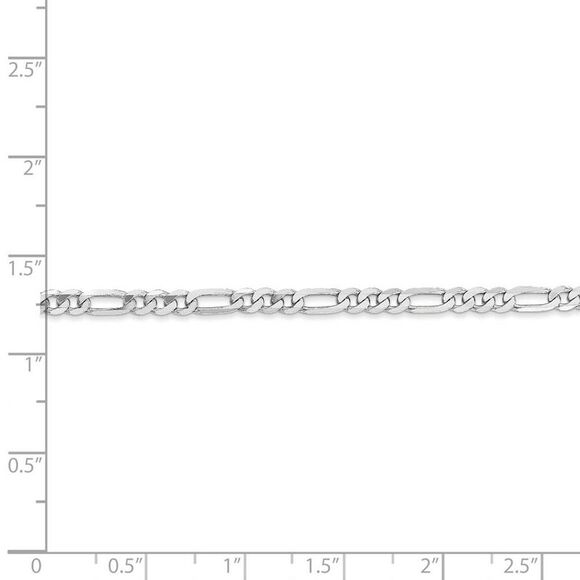3mm, 14k White Gold, Flat Figaro Chain Necklace, 20 Inch